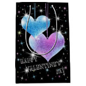Mousserende harten Valentijnsdag Gift Bag Medium Cadeauzakje (Voorkant)