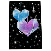 Mousserende harten Valentijnsdag Gift Bag Medium Cadeauzakje (Achterkant)