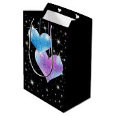 Mousserende harten Valentijnsdag Gift Bag Medium Cadeauzakje (Achterkant Gekanteld)
