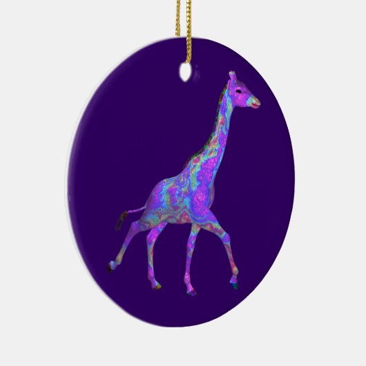 Mousserende Hippie Style Paarse Giraffe Keramisch Ornament (Rechts)