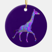 Mousserende Hippie Style Paarse Giraffe Keramisch Ornament (Voorkant)