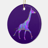 Mousserende Hippie Style Paarse Giraffe Keramisch Ornament (Links)