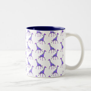 Mousserende Hippie Style Paarse Giraffe Tweekleurige Koffiemok