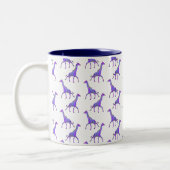 Mousserende Hippie Style Paarse Giraffe Tweekleurige Koffiemok (Links)
