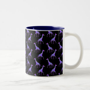 Mousserende Hippie Style Paarse Giraffe Tweekleurige Koffiemok