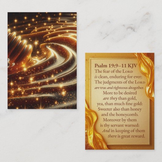 Mousserende honing | Psalm 19:9-11 KJV Kaart Doos Visitekaartje (Voorkant / Achterkant)