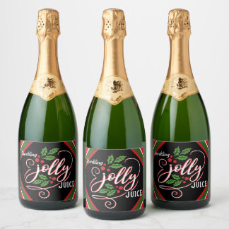 Mousserende Jolly Juice Kerstmis Mousserende Wijn  Sparkling Wijnetiket