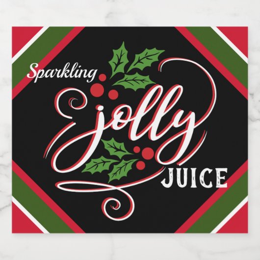 Mousserende Jolly Juice Kerstmis Mousserende Wijn  Sparkling Wijnetiket (Enkel label)