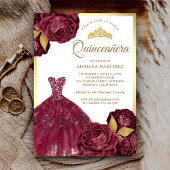 Mousserende jurk Bourgogne Bloemrijke Goud Quincea Kaart