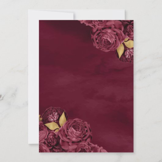 Mousserende jurk Bourgogne Bloemrijke Goud Quincea Kaart (Achterkant)