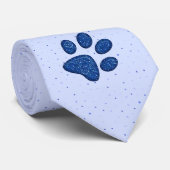 mousserende kattenpootdruk - blauw stropdas (Opgerold)