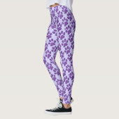 mousserende kattenpootdruk - paars leggings (Links)