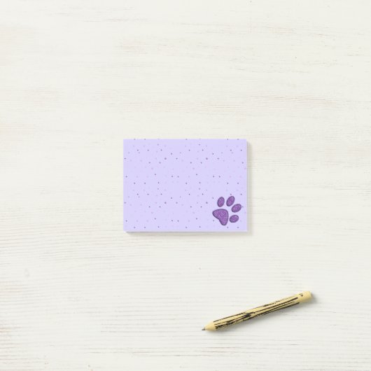 mousserende kattenpootdruk - paars post-it® notes (Op bureau)