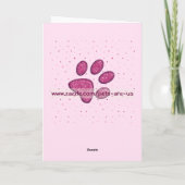 mousserende kattenpootdruk - roze bedankkaart (Achterkant)