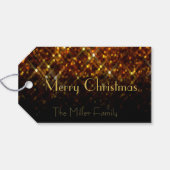 Mousserende kerst cadeaulabel (Achterkant Horizontaal)