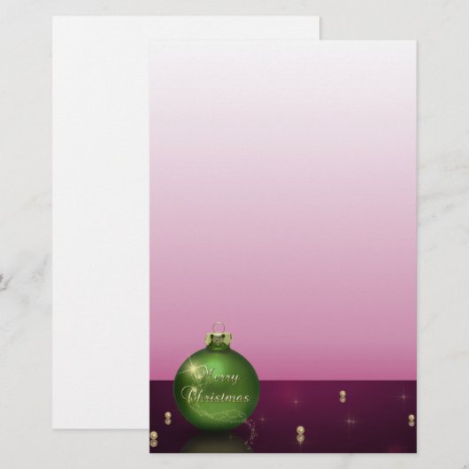 Mousserende kerst ornament briefpapier briefhoofd (Voorkant / Achterkant)