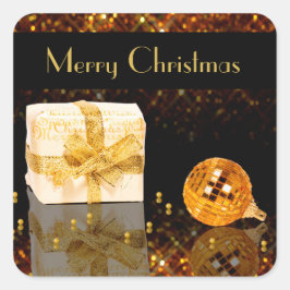 Mousserende kerst vierkante sticker