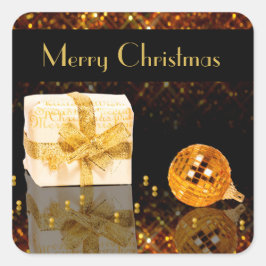 Mousserende kerst vierkante sticker