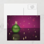 Mousserende kerstbal feestdagenkaart (Voorkant / Achterkant)