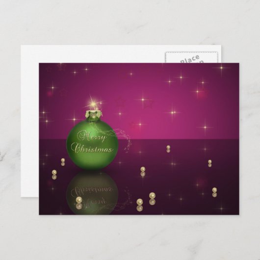 Mousserende kerstbal feestdagenkaart (Voorkant / Achterkant)