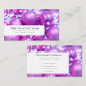 Mousserende kerstballen feestelijke evenementmanag visitekaartje (Voorkant / Achterkant)