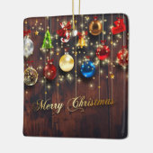 Mousserende kerstballen, sterren en sneeuwvlokken keramisch ornament (Links)