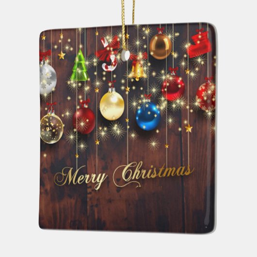 Mousserende kerstballen, sterren en sneeuwvlokken keramisch ornament (Links)