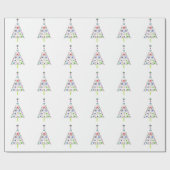 Mousserende kerstbomen cadeaupapier (Vlak)