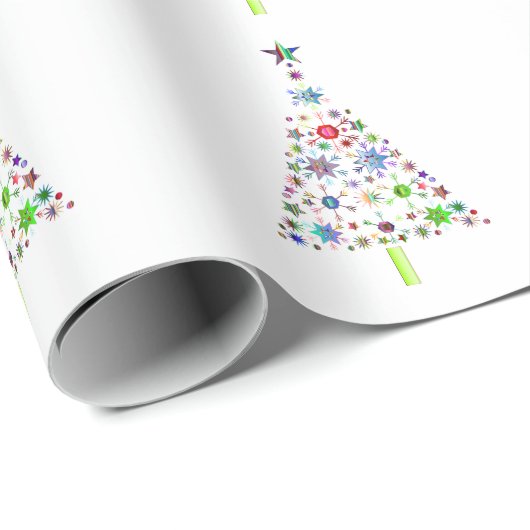 Mousserende kerstbomen cadeaupapier (Rol Hoek)