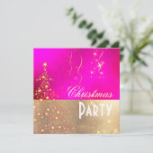 Mousserende kerstboom Hot + Flashy Roze Gouden Tri Kaart (Staand voorkant)