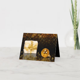 Mousserende kerstfeestkaart met gouden kerst feestdagen kaart