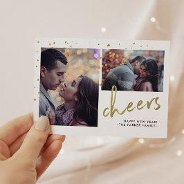mousserende kever | Happy New Year Two-foto Feestdagenkaart