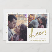 mousserende kever | Twee foto Feestdagenkaart (Voorkant)