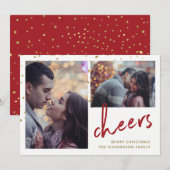 mousserende kever | Twee foto Feestdagenkaart (Voorkant / Achterkant)