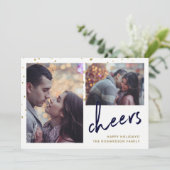 mousserende kever | Twee foto Feestdagenkaart (Staand voorkant)