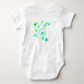 Mousserende konijn in groen en blauw romper (Achterkant)