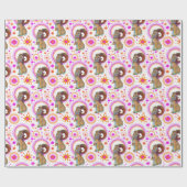 Mousserende konijn in Sinaasappel en roze Cadeaupapier (Vlak)