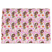 Mousserende konijn in Sinaasappel en roze Groot Cadeauzakje (Voorkant)