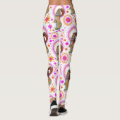 Mousserende konijn in Sinaasappel en roze Leggings (Achterkant)