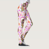 Mousserende konijn in Sinaasappel en roze Leggings (Rechts)