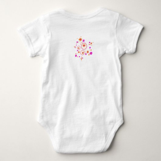 Mousserende konijn in Sinaasappel en roze Romper (Achterkant)