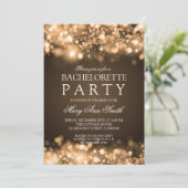 Mousserende lampjes Gold Elegant Bachelorette Kaart (Staand voorkant)