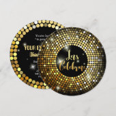 Mousserende lampjes Gold Glitter Night Party Invit Kaart (Voorkant / Achterkant)