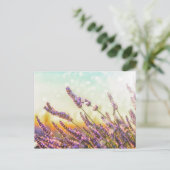 Mousserende lavendel briefkaart (Staand voorkant)