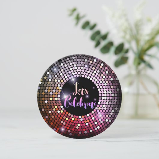 Mousserende lichten Chic Feminine Night Party Kaart (Staand voorkant)