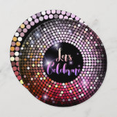 Mousserende lichten Chic Feminine Night Party Kaart (Voorkant / Achterkant)