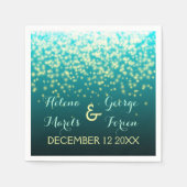 Mousserende lichten in de lucht blauwgroen, aqua b servetten (Voorkant)