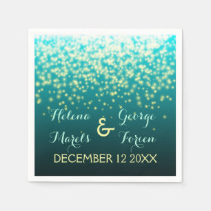 Mousserende lichten in de lucht blauwgroen, aqua b servetten