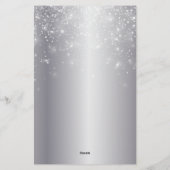 Mousserende lichten op elegante Chic Silver Metall Briefpapier (Achterkant)