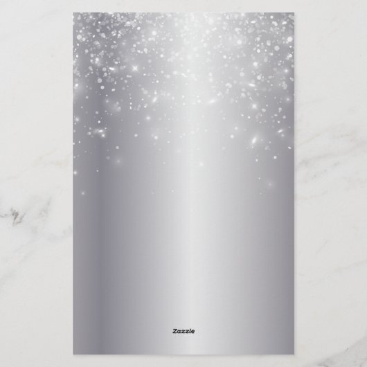 Mousserende lichten op elegante Chic Silver Metall Briefpapier (Achterkant)